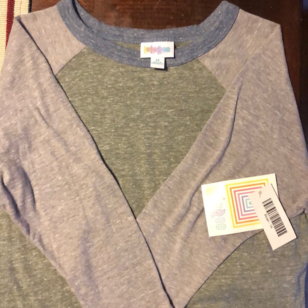LuLaRoe Sloan-14 (kids) three quart length sleeves